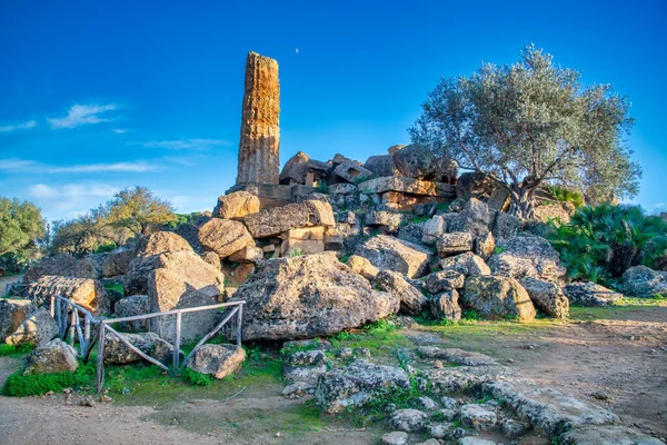 Vallée Des Temples Ruines Agrigente Italie — Photo