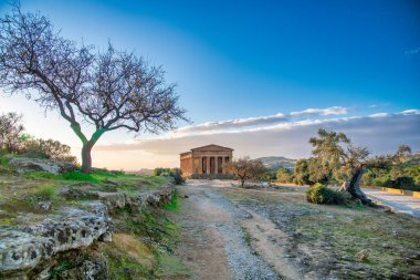 Concordia tapınak tapınak Agrigento - Sicilya, İtalya vadisinde