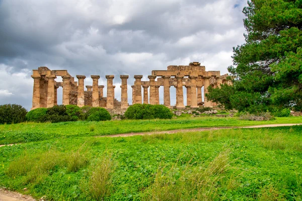 Ruins Selinunte Archaeological Site Ancient Greek Town Sicily Italy — Stock Photo, Image