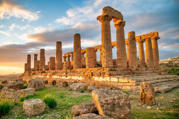 Agrigento Sicilya Talya Tapınaklar Vadisi Juno Temple — Stok fotoğraf