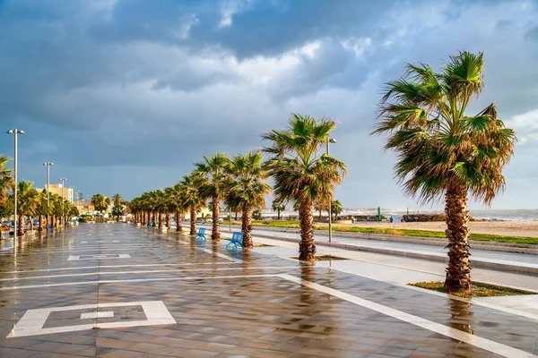 Lungomare Von Mazara Del Vallo Bei Sonnenuntergang Boulevard Meer — Stockfoto