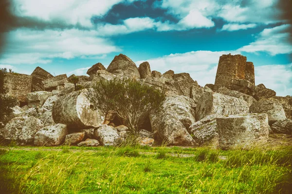 Ruins Selinunte Archaeological Site Ancient Greek Town Sicily Italy — Stock Photo, Image