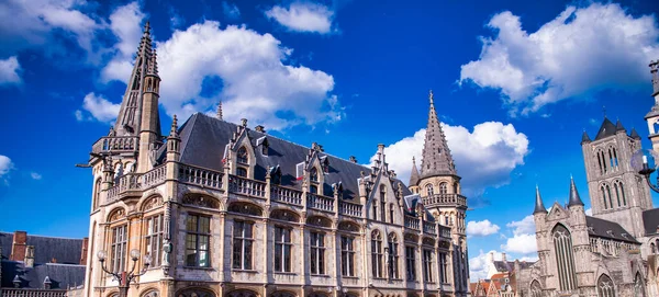 Vista Centro Histórico Cidade Gent Bélgica Arquitetura Marco Ghent Temporada — Fotografia de Stock