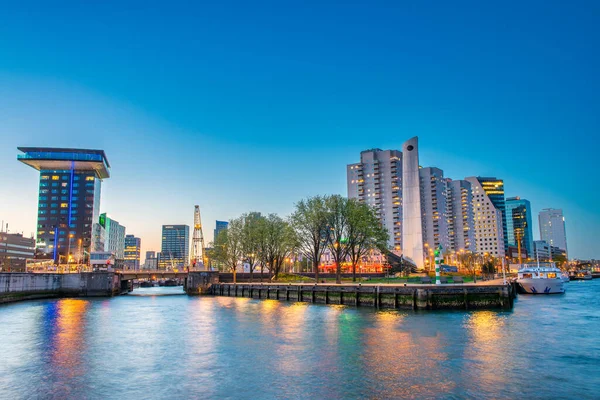 Rotterdam Netherlands April 2015 Buildings City Center Beautiful Spring Night — Stock Photo, Image