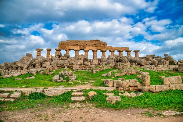 Ruínas Selinunte Sítio Arqueológico Antiga Cidade Grega Sicília Itália — Fotografia de Stock