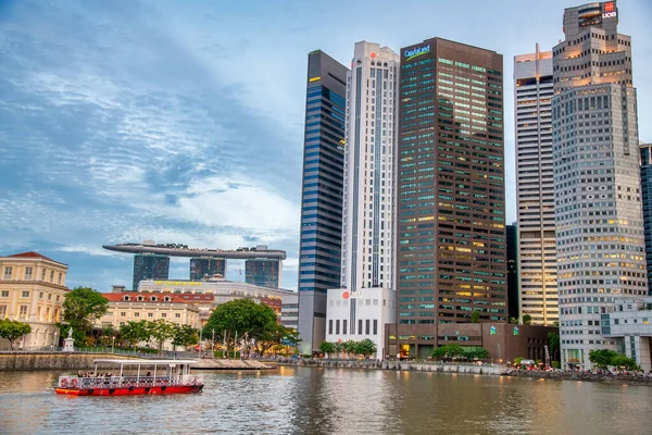 Singapur Prosince 2019 Panorama Marina Bay Mrakodrapy — Stock fotografie