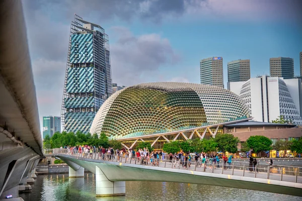 Cingapura Janeiro 2020 Esboço Noturno Marina Bay Edifícios Cidade — Fotografia de Stock