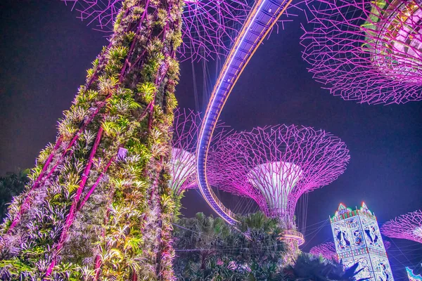 Singapur Enero 2020 Superárboles Los Jardines Junto Bahía Las Estructuras — Foto de Stock