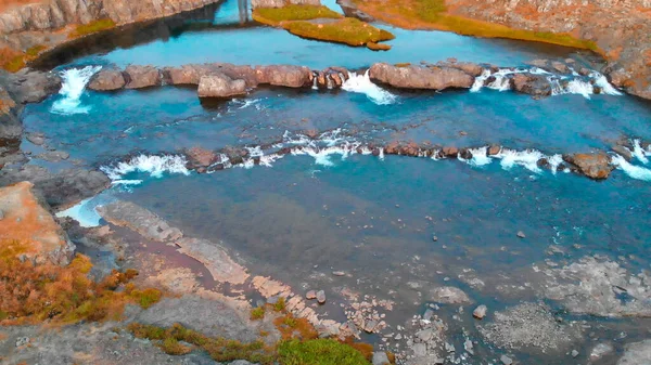 Nature Fossatun Troll Falls Iceland Europe Beautiful Green Landscape Mountain — Stockfoto