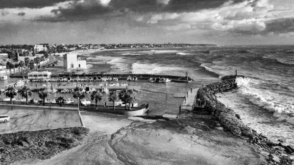 Αεροφωτογραφία Του Mazara Del Vallo Στο Ηλιοβασίλεμα Σικελία — Φωτογραφία Αρχείου