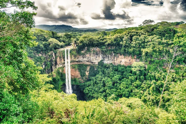 Chamarel Waterfall Tropical Island Jungle Mauritius — Stock Photo, Image