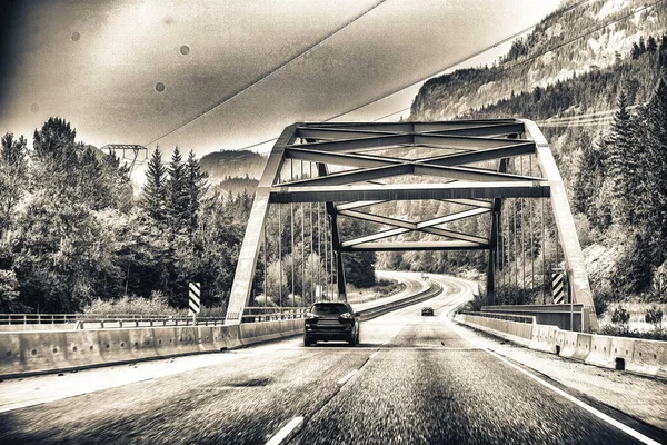 Pont Rouge Sur Route Whisltler Canada — Photo