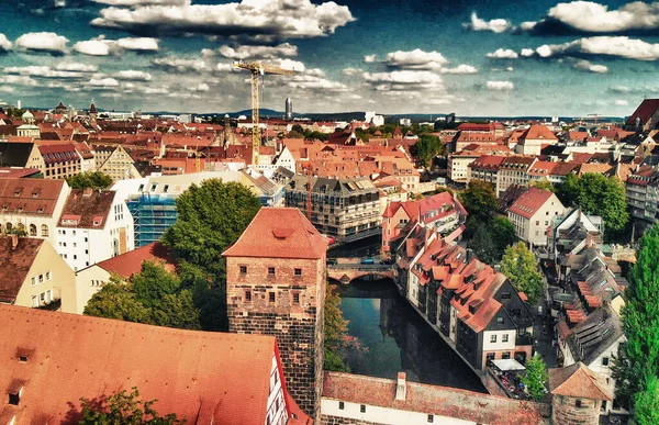 Вид Повітря Нюрнберзький Середньовічний Краєвид Дрона Німеччина — стокове фото