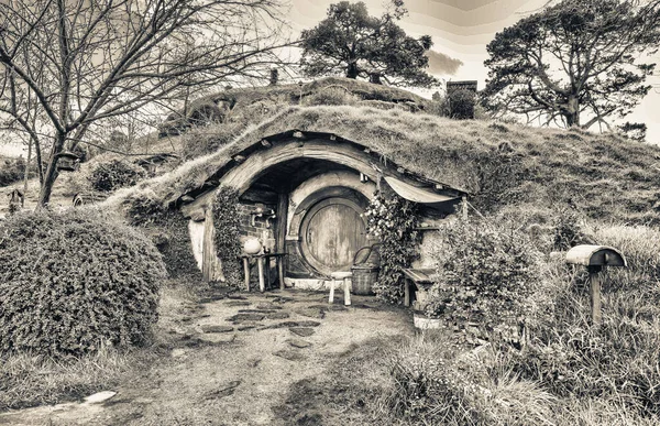 Casa Hobbit Hobbiton Del Señor Los Anillos Tolkien Nueva Zelanda —  Fotos de Stock