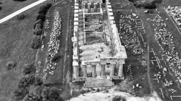 Selinunte Sicílie Itálie Acropolis Selinunte Jižním Pobřeží Sicílie Itálii Letecký — Stock fotografie