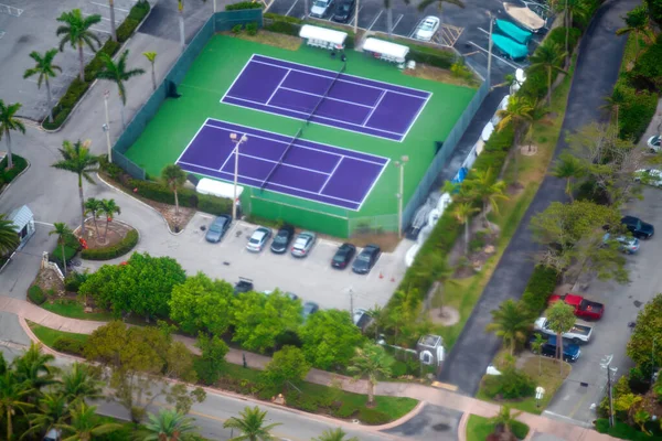 Helikopterden Tenis Kortu Görüntüsü — Stok fotoğraf