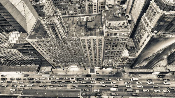 Vista Pájaro Ciudad Nueva York Manhattan Calles Edificios Desde Arriba —  Fotos de Stock