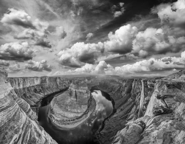 Horseshoe Bend Panoramic Aerial View Arizona Rocks Colorado River Sunset — Stock Photo, Image