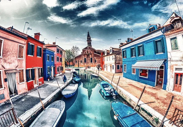 Bunte Häuser Burano Bei Venedig Italien — Stockfoto