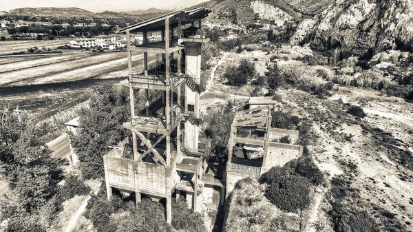 Hermosa Vista Aérea Panorámica Cantera Mármol Italia Equipamiento Abandonado Vieja — Foto de Stock