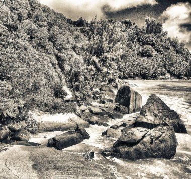 Anse Intendance hava görünümünü Mahe içinde plaj ', Seychelles adaları.