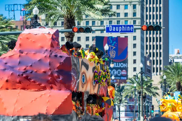 New Orleans February 2016 Carnival Floats Mardi Gras Parade — Fotografia de Stock