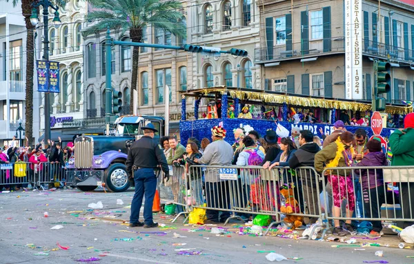 Novos Orleans Fevereiro 2016 Desfile Carnaval Evento Mardi Gras — Fotografia de Stock