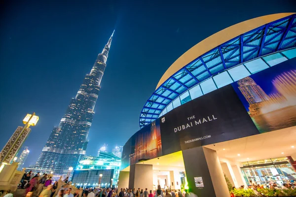 Dubai Emiratos Árabes Unidos Diciembre 2016 Burj Khalifa Por Noche —  Fotos de Stock