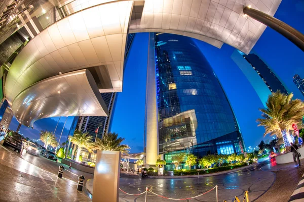 Abu Dhabi Egyesült Arab Emírségek December 2016 Etihad Towers Éjjel — Stock Fotó