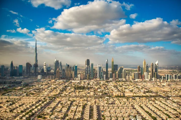 Centro Dubai Vista Panorámica Aérea Desde Helicóptero Emiratos Árabes Unidos — Foto de Stock