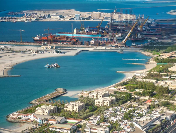 Dubai Uae December 2016 Helicopter Viewpoint Dubai Beach Port — стокове фото