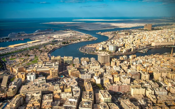 Dubai Vae December 2016 Bur Dubai Dubai Creek Vanuit Helikopter — Stockfoto