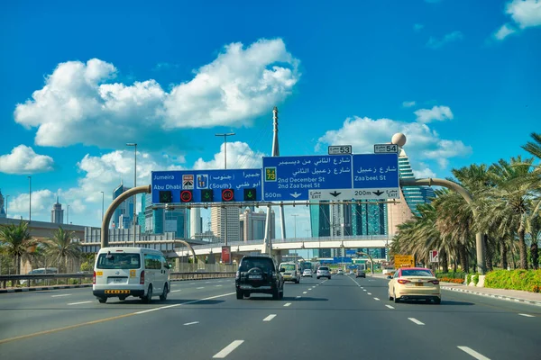 Дубай Оаэ Декабря 2016 Года Автомобильное Движение Главной Городской Дороге — стоковое фото