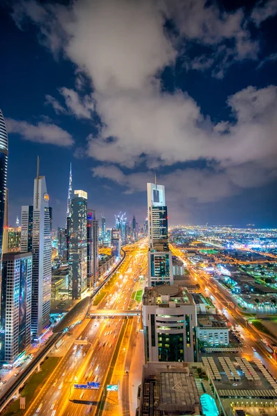 Dubai Emirados Árabes Unidos Dezembro 2016 Vista Aérea Arranha Céus — Fotografia de Stock