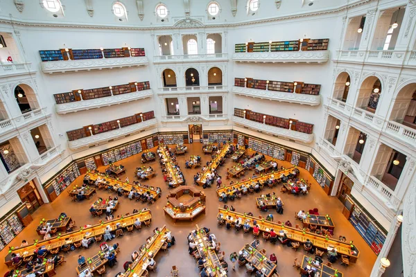 Melbourne Österrike September 2018 Interiör Biblioteket Med Studenter — Stockfoto