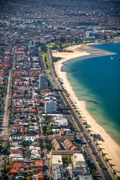 Kilda Coastline Beautiful Morning Aerial View Helicopter — Fotografia de Stock