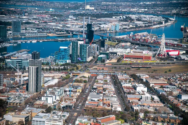 Melbourne Australya Eylül 2018 Helikopterden Şehir Merkezinin Hava Görüntüsü — Stok fotoğraf