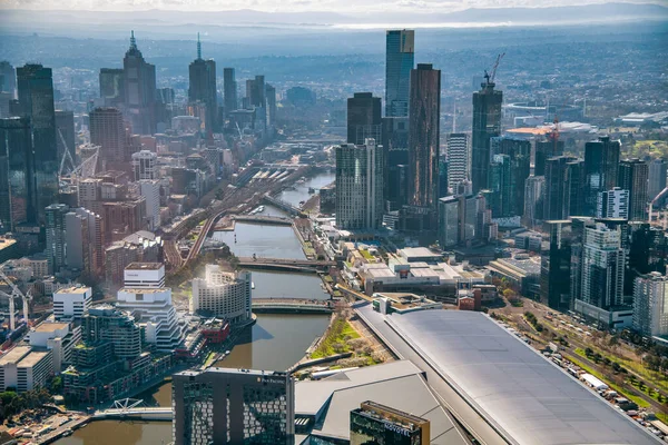Melbourne Australien September 2018 Luftaufnahme Des Zentralen Geschäftsviertels Der Stadt — Stockfoto