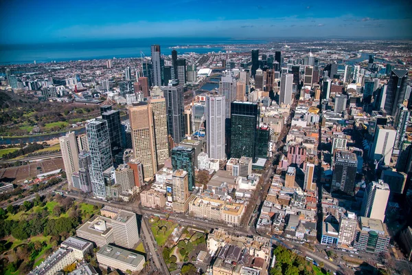Melbourne Australia Septiembre 2018 Vista Aérea Del Distrito Financiero Central — Foto de Stock