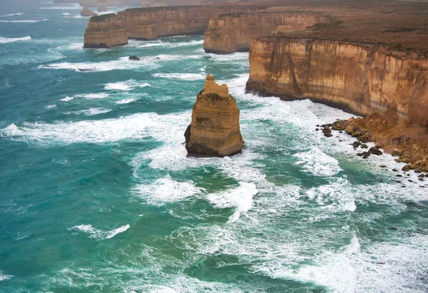 Aerial View Twelve Apostles Limestone Stacks Helicopter Australia — ストック写真