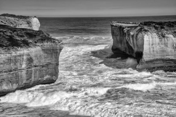 Aerial View Loch Ard Gorge Area Limestone Stacks Australia — Fotografia de Stock