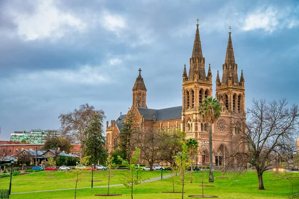 Adelaide Cathedral Sunset South Australia — Foto Stock