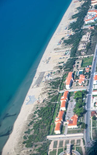 Aerial View Tirrenia Coastline Beach Airplane Pisa Tuscany — Foto Stock