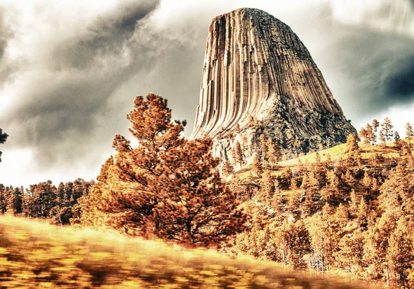 Monumento Nacional Torre Diabo Wyoming Eua Vista Incrível Uma Bela — Fotografia de Stock