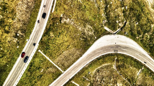 Grossglockner Alpin Road Mountain Pass Summer Season Aerial View Drone — Foto de Stock