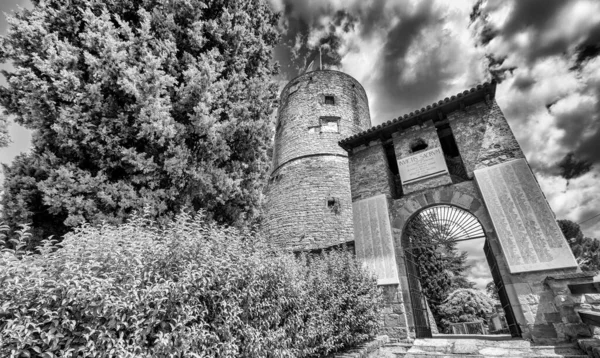 Bergamo Alta Entré Dörren Båge Vacker Solig Dag Italien — Stockfoto