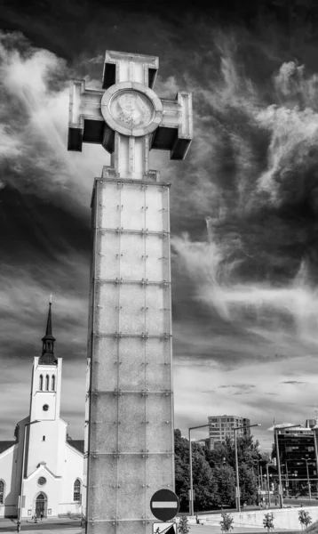 Tallinn Estona July 2017 Monument War Independence Freedom Square Tallinn — ストック写真