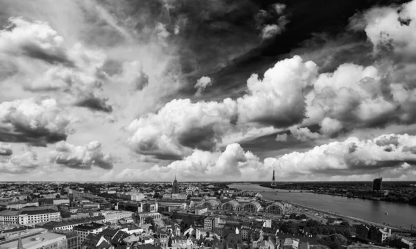 Воздушный Вид Ригу Закате Городского Холма Латвия — стоковое фото