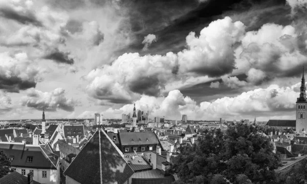 Воздушный Вид Таллинна Закате Городской Башни Эстония — стоковое фото
