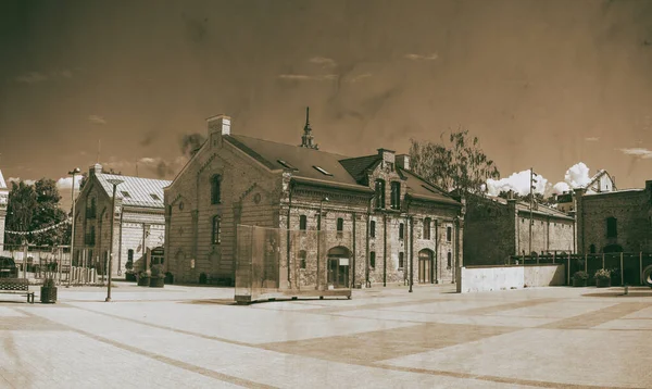 Panoramic Aerial View Riga Old Buildings City Square Latvia — Stock Photo, Image